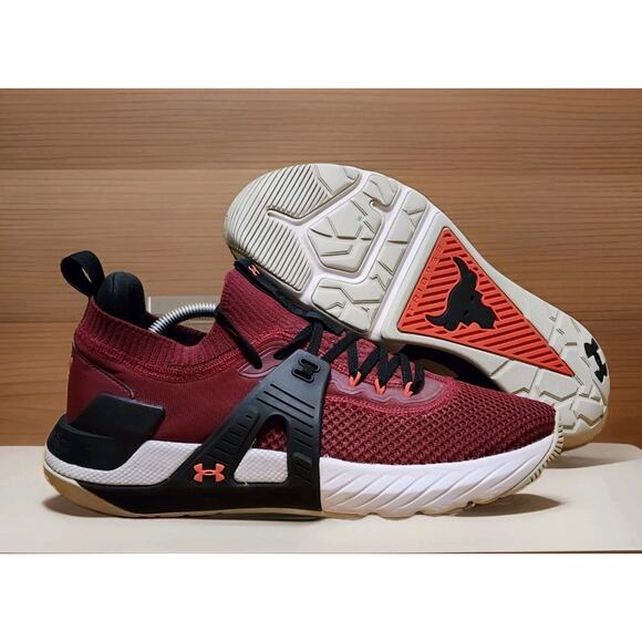 Under Armour Mens Size 11 UA Project Rock 4 Training Shoes Red Black Gym Lifting - Picture 1 of 10